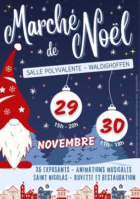 Affiche marché de Noël de la médiathèque 2025