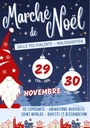 Affiche marché de Noël de la médiathèque 2025