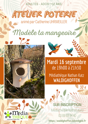 Atelier poterie : Modèle ta mangeoire