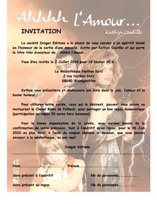Invitation pour l'apéritif donné le 2 juillet 2010 par les éditions Dragor