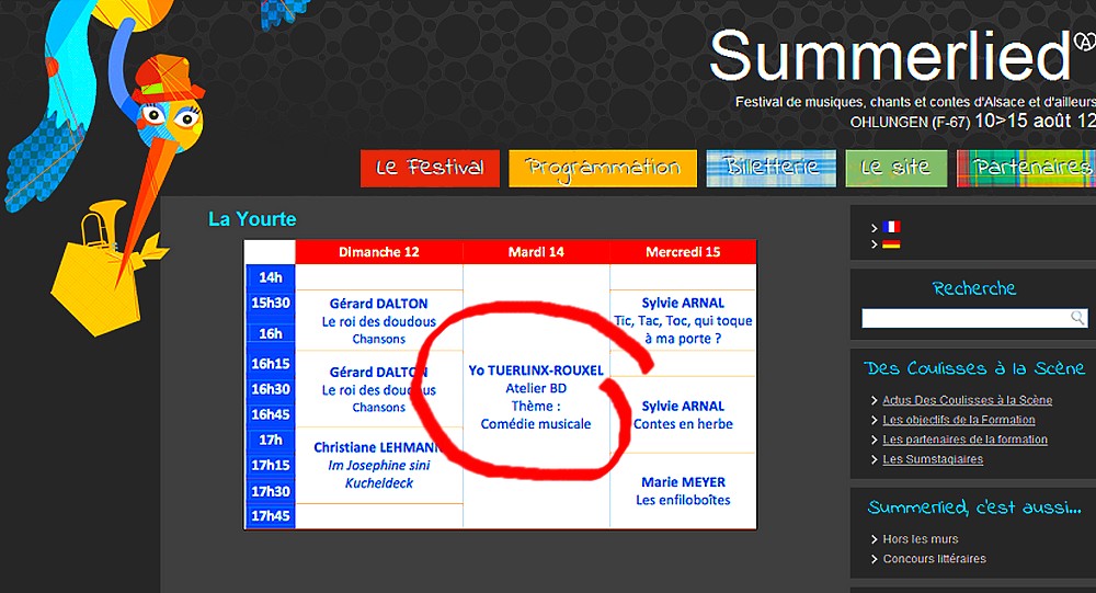 Programmation de Yo Tuerlinx-Rouxel à Summerlied-2012