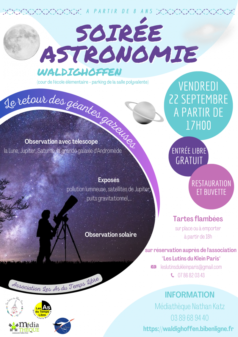 Soirée astronomie le vendredi 22 septembre 2023
