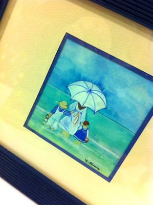 Caroline Ferrara Mer, enfants et parasol