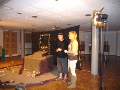 L'acteur de Pierre à Pierre avec la directrice Christiane Vallin