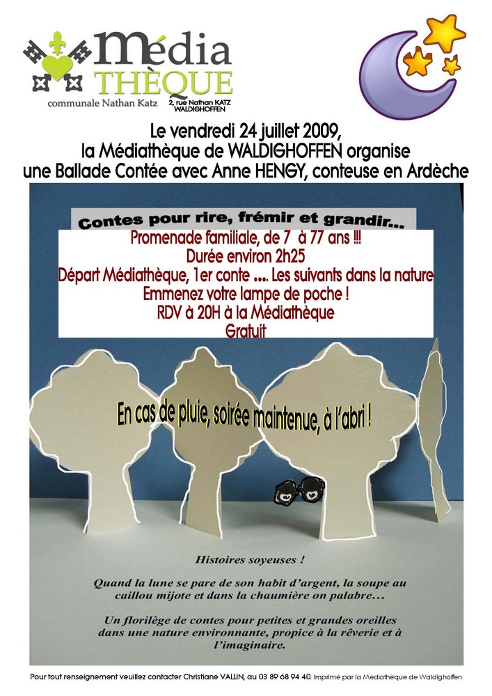 Affiche Ballade contée avec Anne HENGY le 24 juillet 2009