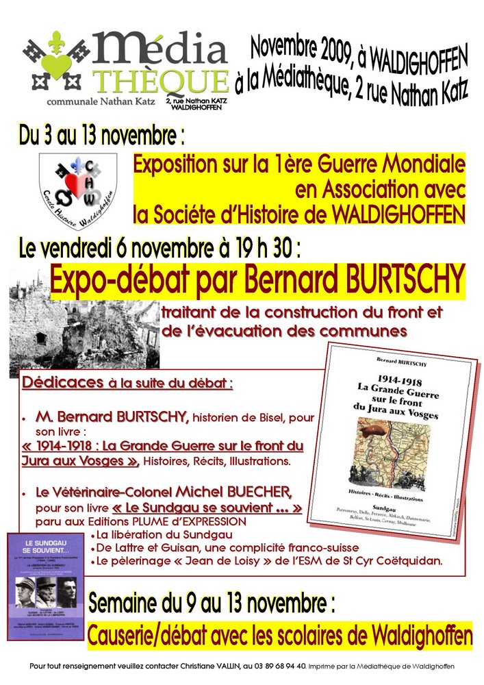 Affiche expo-débat avec Bernard BURTSCHY 