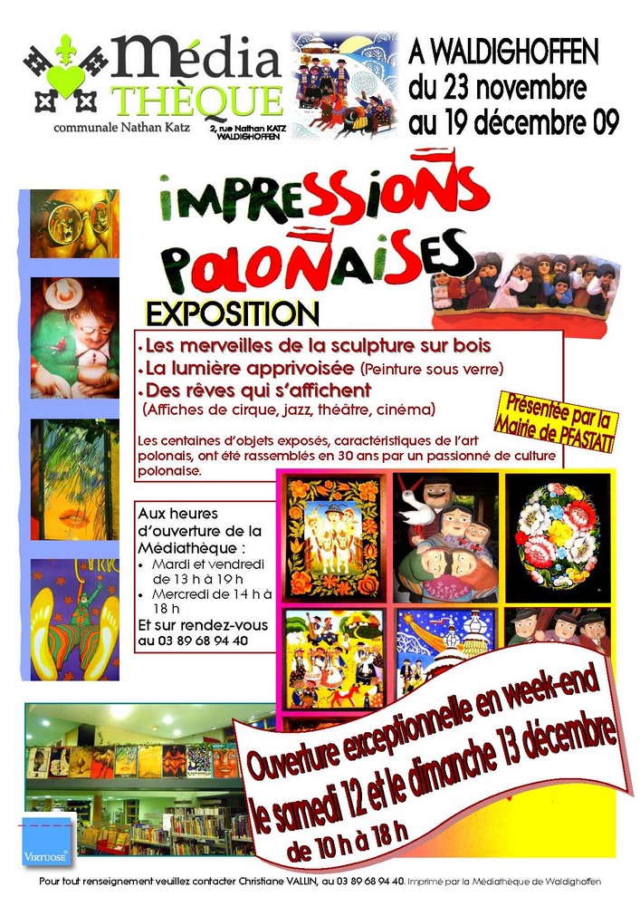 Affiche de l'expo Impressions polonaises; vernissage le 27 novembre 2009