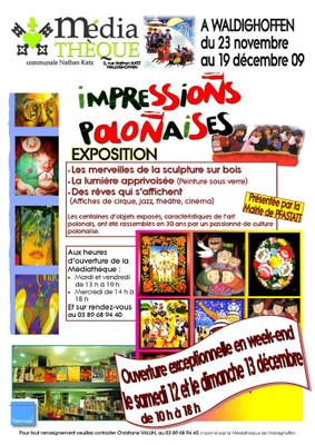 Affiche de l&rsquo;expo "Impressions polonaises"; vernissage le 27 novembre 2009