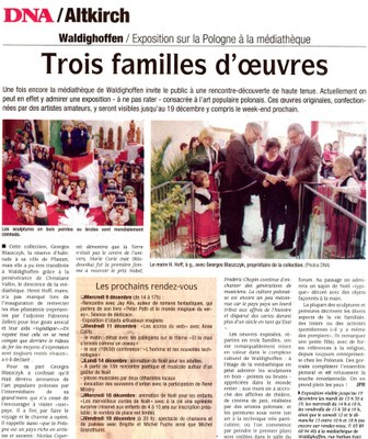 Article DNA du 09 12 09 sur l'expo "Impressions Polonaises"