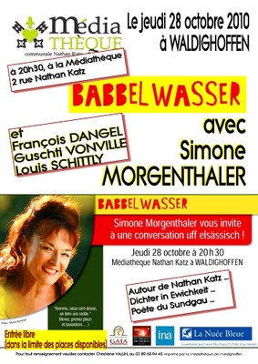 Affiche pour la soirée BABBELWASSER du 28 octobre 2010