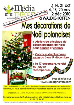 Affiche ateliers décoration de Noël polonaises