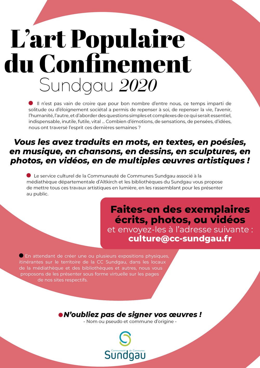 Affiche 2 - L'art populaire du confinement 2020