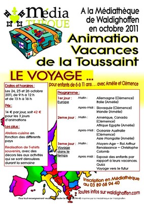 Affiche animations Vacances de la Toussaint 2011