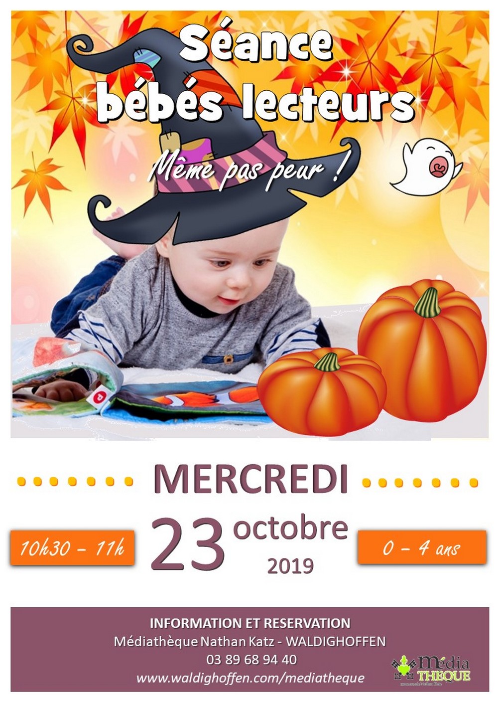 Affiche bébés lecteurs - même pas peur