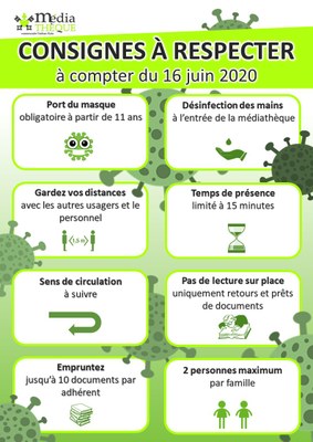 Affiche consignes médiathèque juin 2020