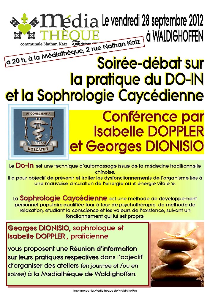 Affiche DO-IN et Sophrologie Caycédienne  Automne 2012