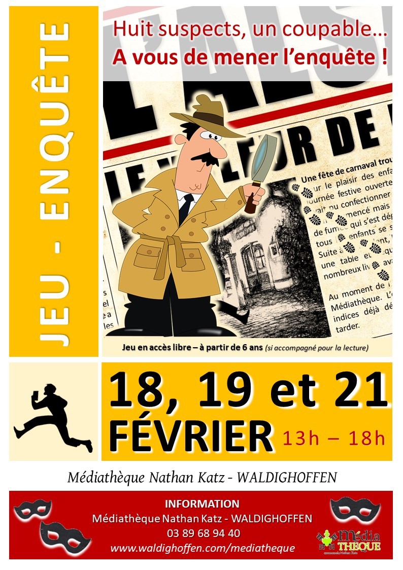 Affiche - Enquête à la médiathèque