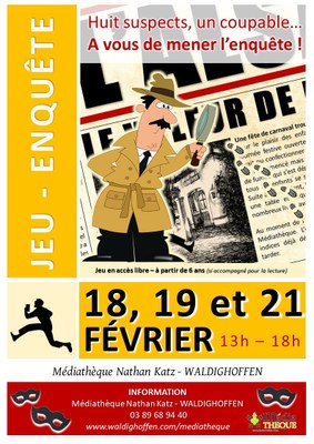 Affiche - Enquête à la médiathèque