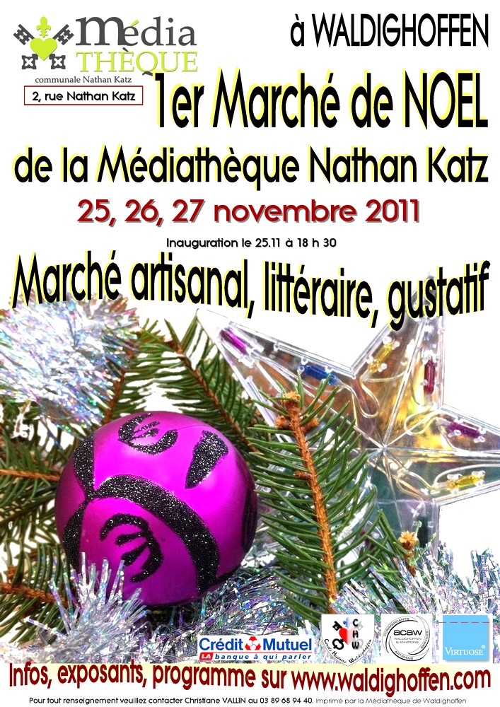 Affiche Marché de Noël Médiathèque Waldighoffen 2011