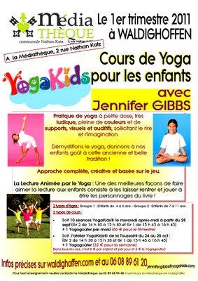 Affiche pour le Yoga enfants avec Jennifer Gibbs