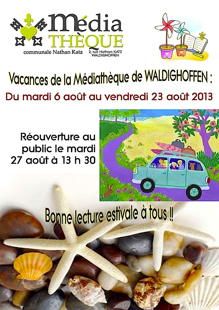 Affiche vacances d'été 2013 médiathèque