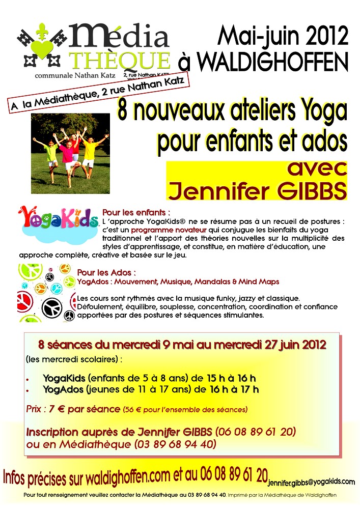 Affiche YogaKids et YogAdos mai-juin 2012