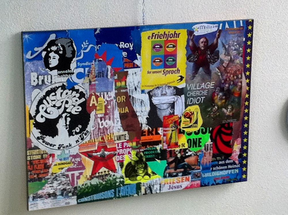 Collage de Jean-Marc Poinot fait avec des affiches