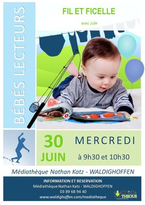 Affiche séance bébés lecteurs : Fil et ficelle