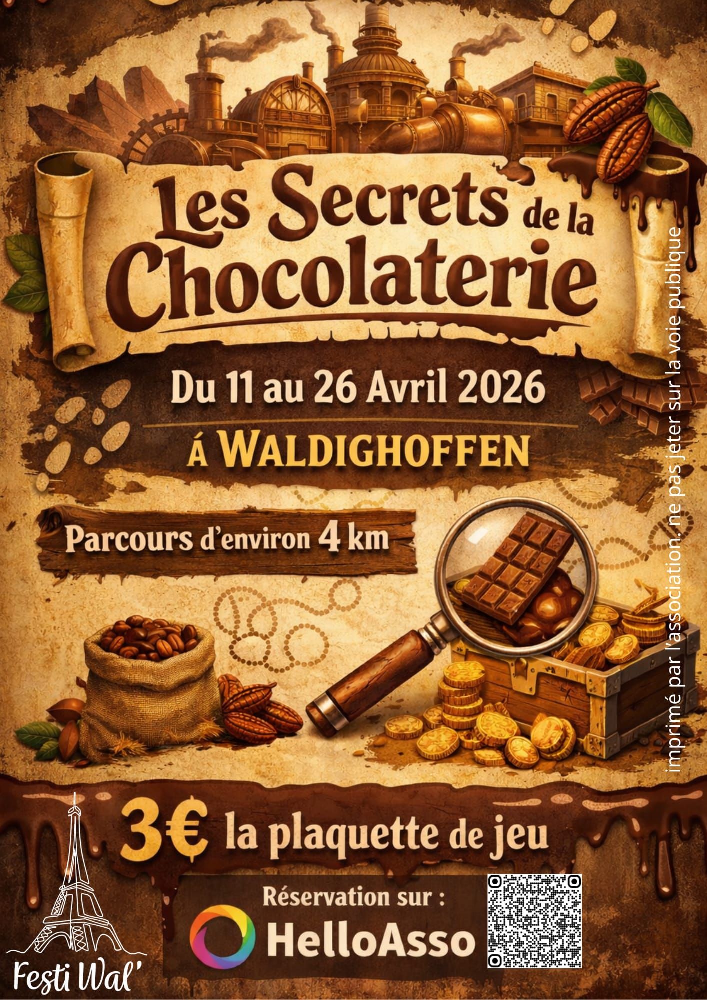 Affiche jeu de piste "Les secrets de la chocolaterie"