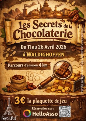 Affiche jeu de piste "Les secrets de la chocolaterie"