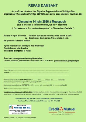Affiche repas dansant "la Chevauchée d'Isabelle" 2026