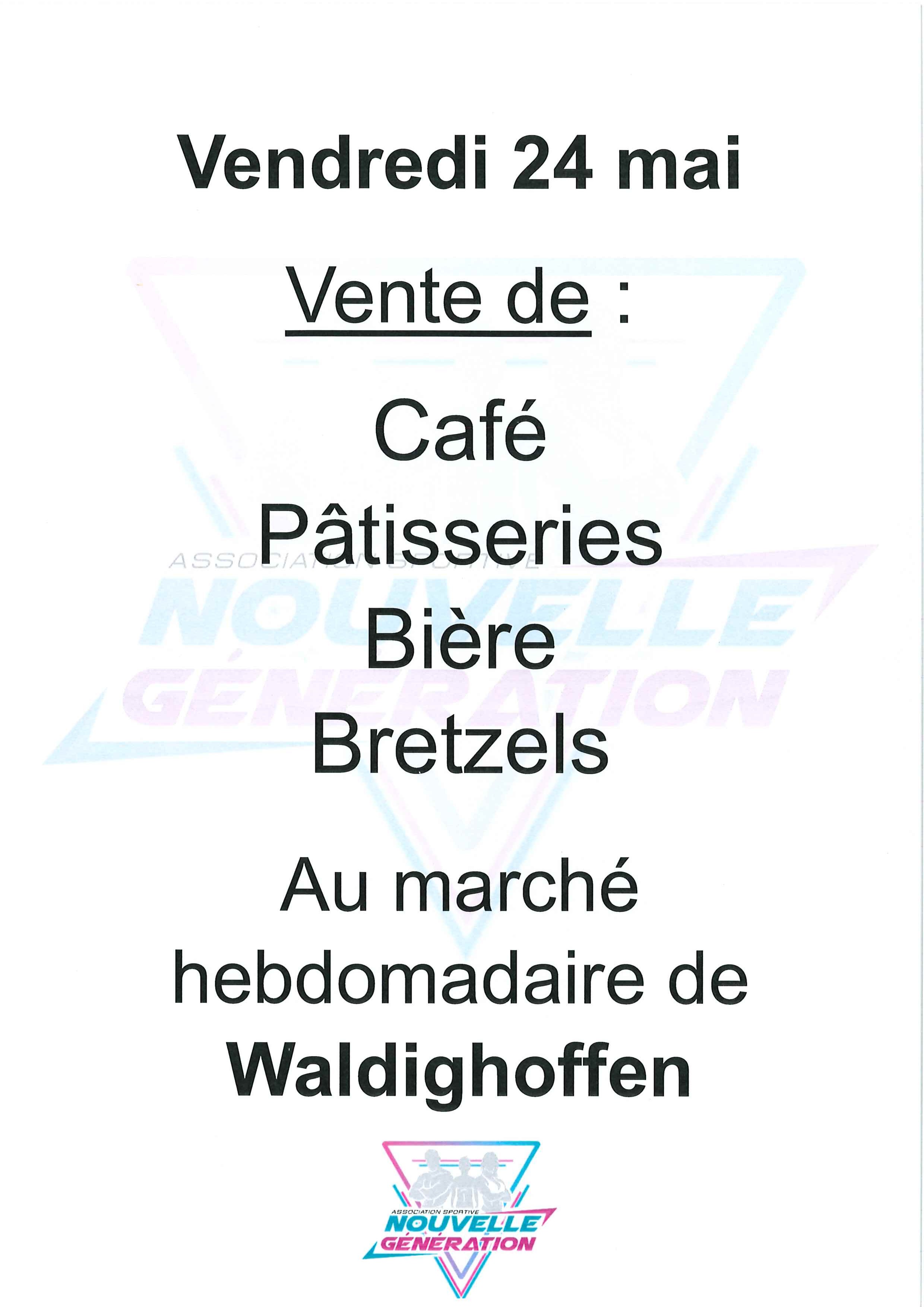 Vente de pâtisseries au marché ce vendredi 24 mai