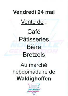Vente de pâtisseries au marché ce vendredi 24 mai