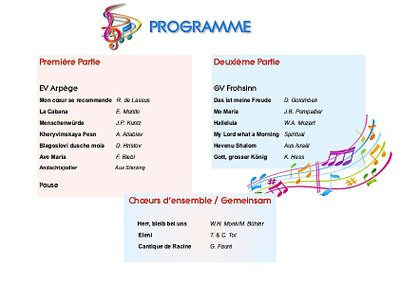 Programme concert de l'amitié 2018