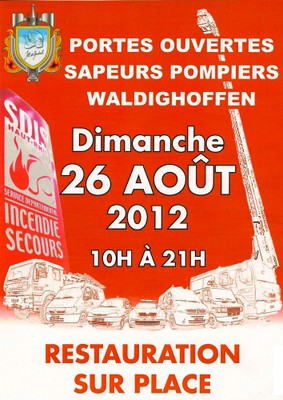 Affiche portes ouvertes pompiers 26 août 2012