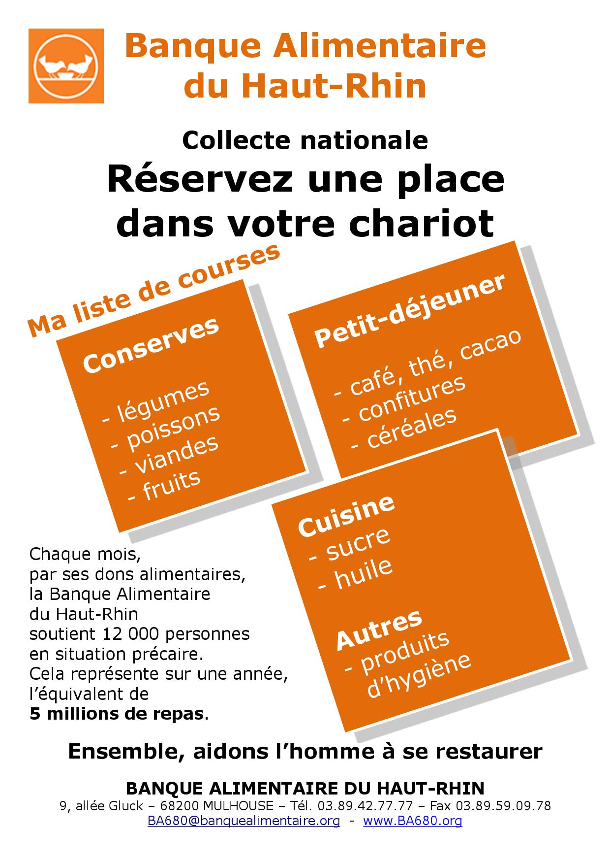 Affiche collecte banque alimentaire 2018