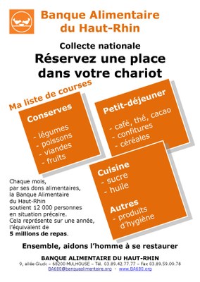 Affiche collecte banque alimentaire 2018