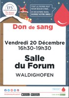 Affiche collecte de sang le 18.12.2019