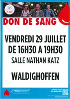 Affiche collecte de sang le 29.07.2022