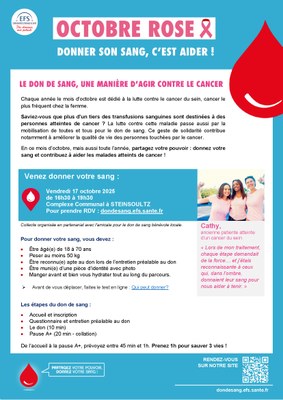 Affiche don de sang à Steinsoultz