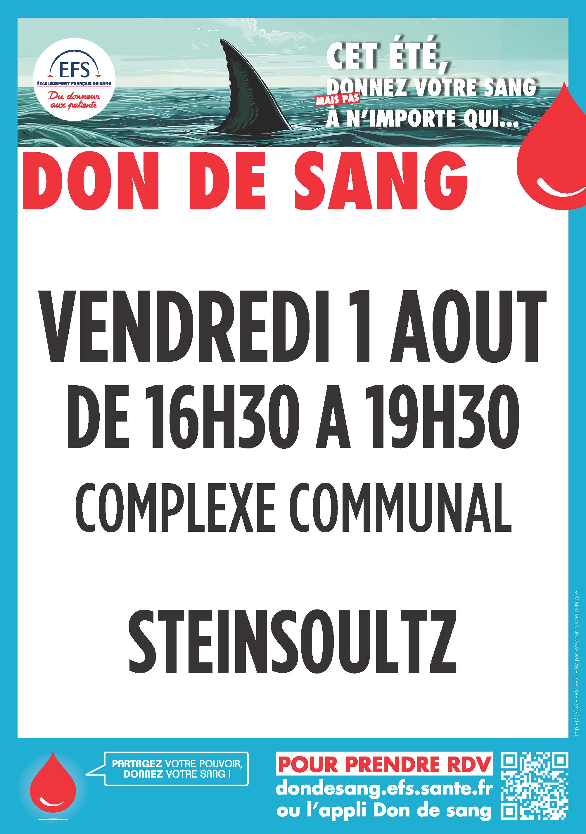 Affiche don de sang Steinsoultz 2025