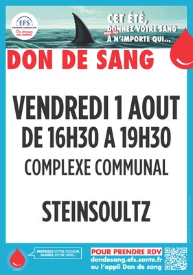 Affiche don de sang Steinsoultz 2025