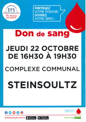 Prochaine collecte de sang le jeudi 22 octobre 2020 