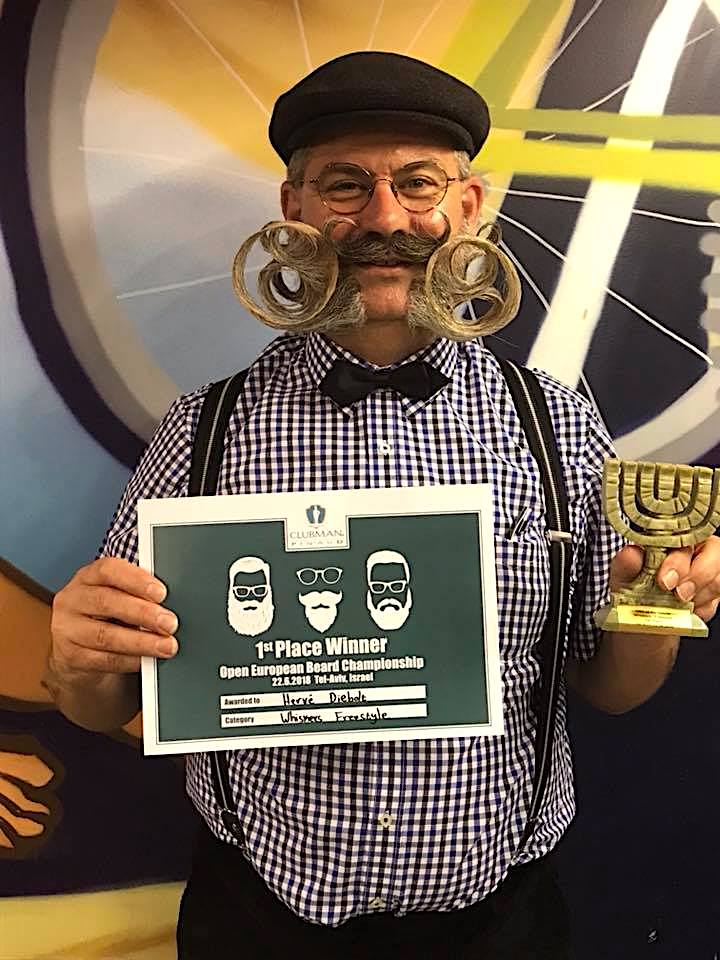 Hervé Diebolt, Champion d'Europe Barbe et Moustaches, catégorie Freestyle à Tel Aviv