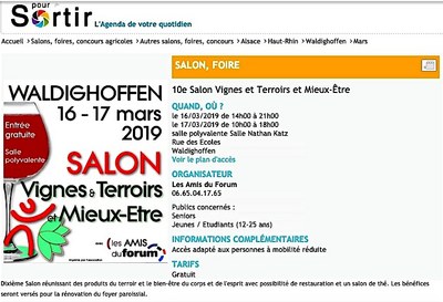 2019/03/16-17 10e Salon Vignes et Terroirs et Mieux-Etre-Pour Sortir L'Alsace DNA