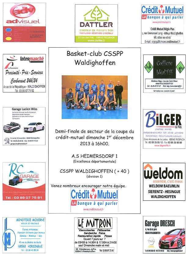 Demi-finale de la coupe du crédit-mutuel dimanche 1er décembre à Heimersdorf.