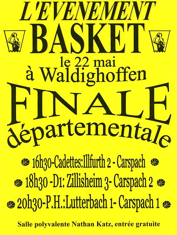 Finales départementales de basket à Waldighoffen le samedi 22 mai.