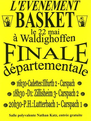 Finales départementales de basket à Waldighoffen le samedi 22 mai.