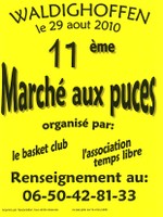 Affiche du 11eme marché aux puces de Waldighoffen le 29 Aout.