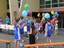 Les jeunes basketteurs ont participé au lacher de ballons organisé lors de la caravane du sang.